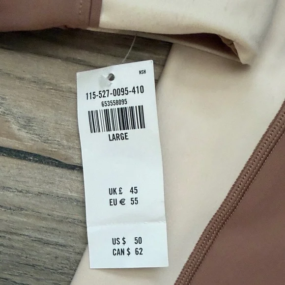 High-Waist Two-Tone Leggings and Crop Tank Set - Brown & Cream - Picture 3 of 7